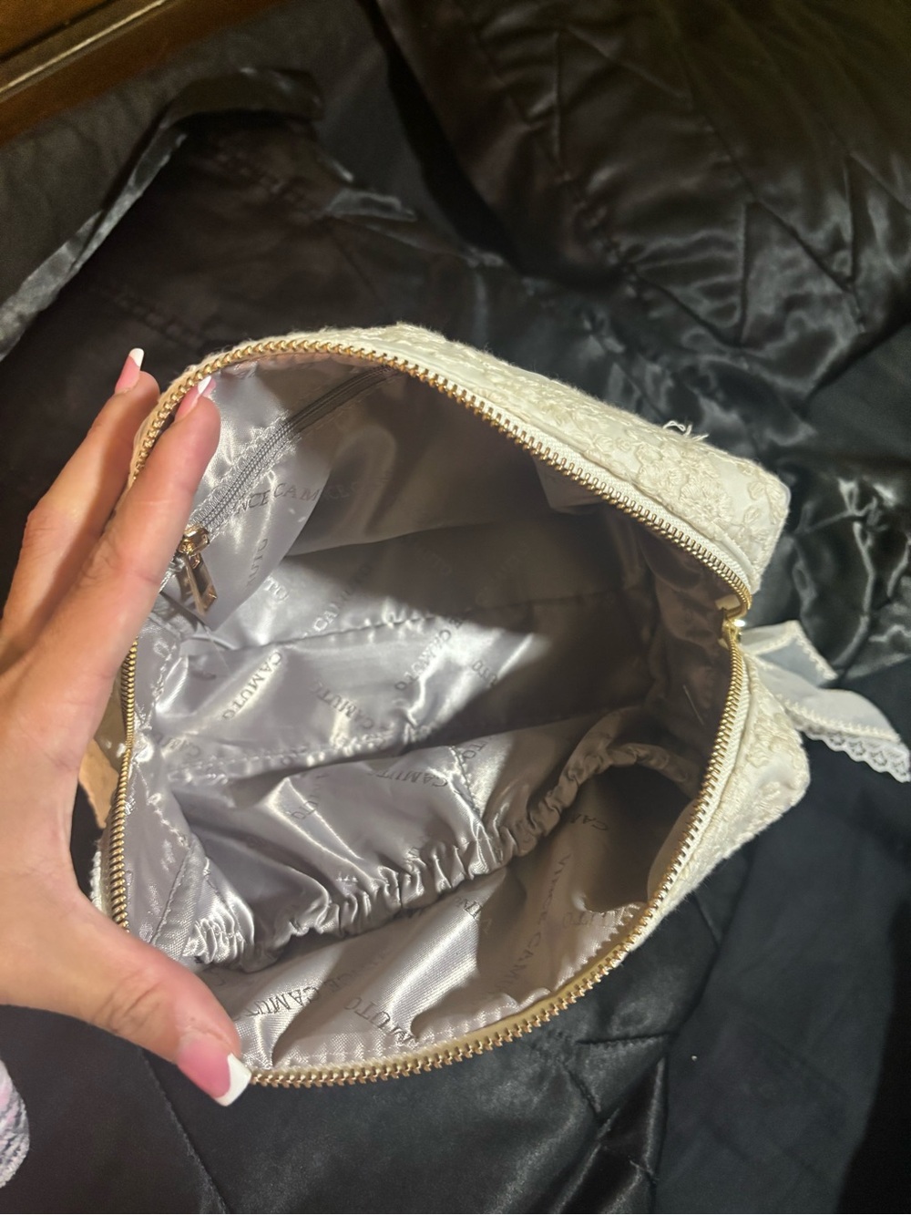 Vince Camuto Ivory Lace Cosmetic Pouch - Picture 4 of 6